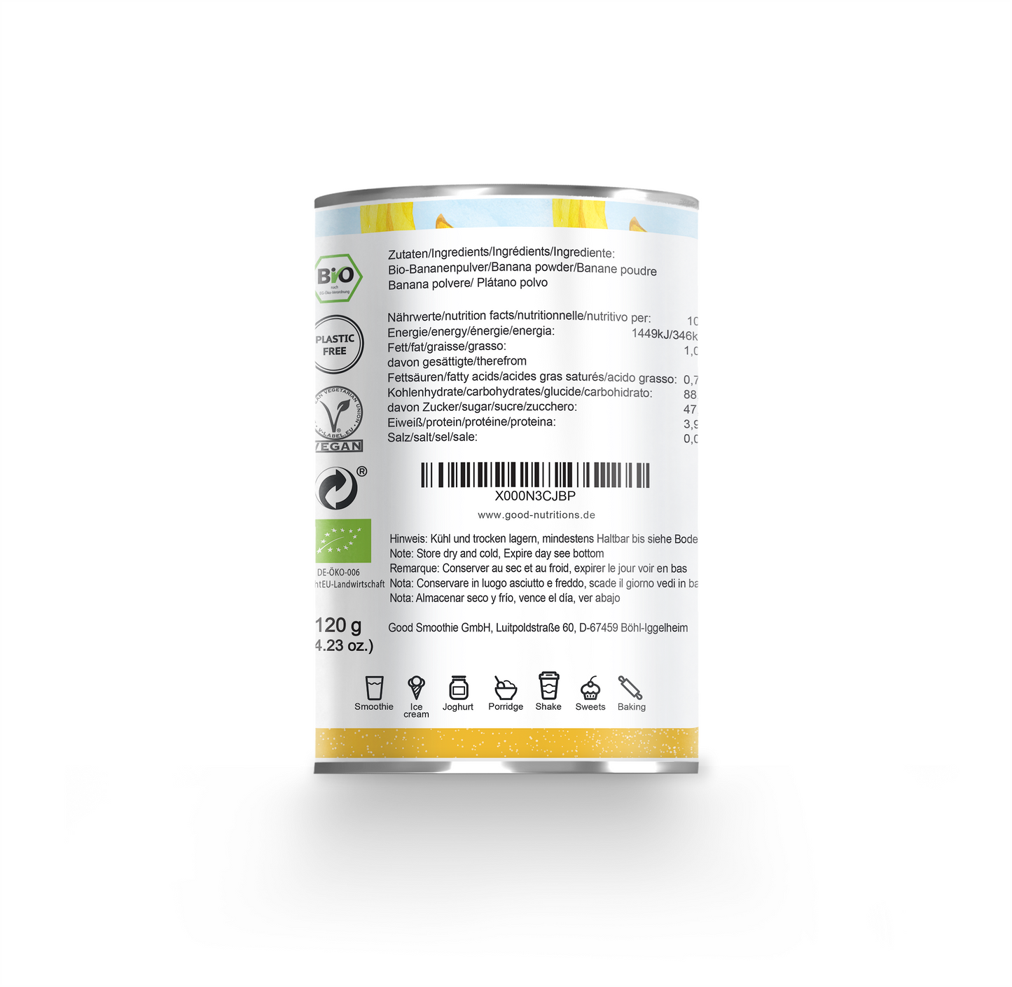 Bananenpulver Bio gefriergetrocknet