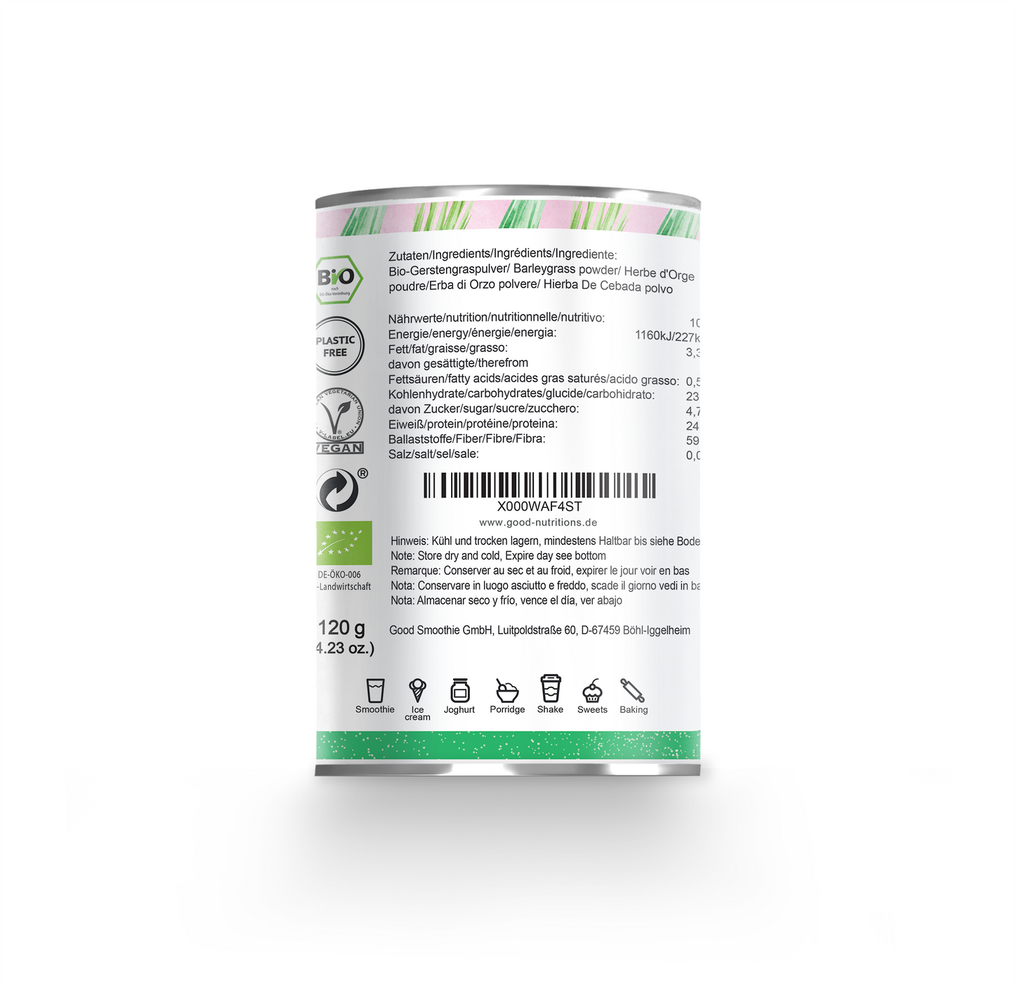 Gerstengraspulver Bio gefriergetrocknet