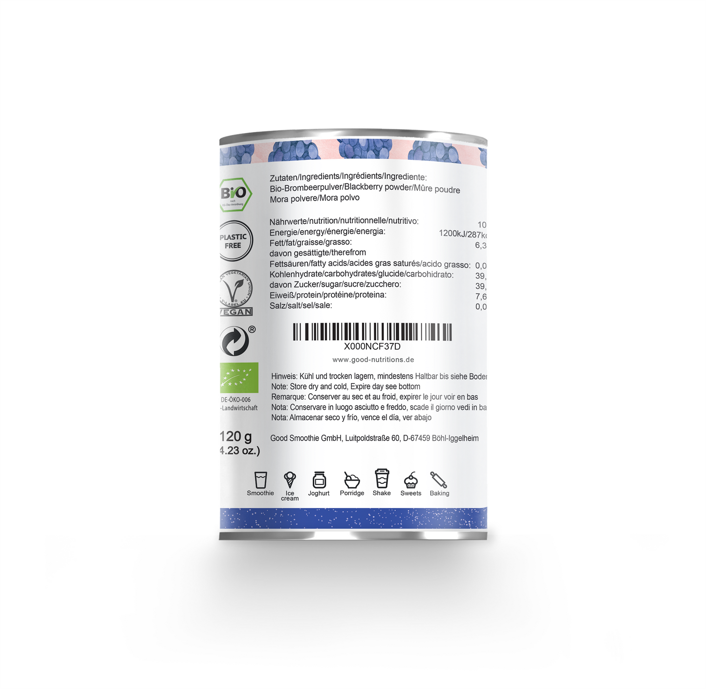 Brombeerpulver Bio gefriergetrocknet