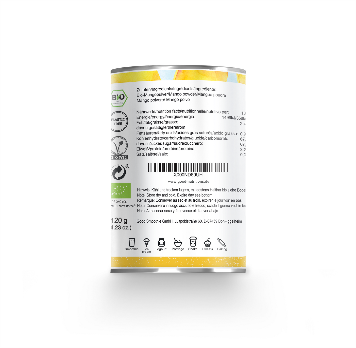 Mangopulver Bio gefriergetrocknet