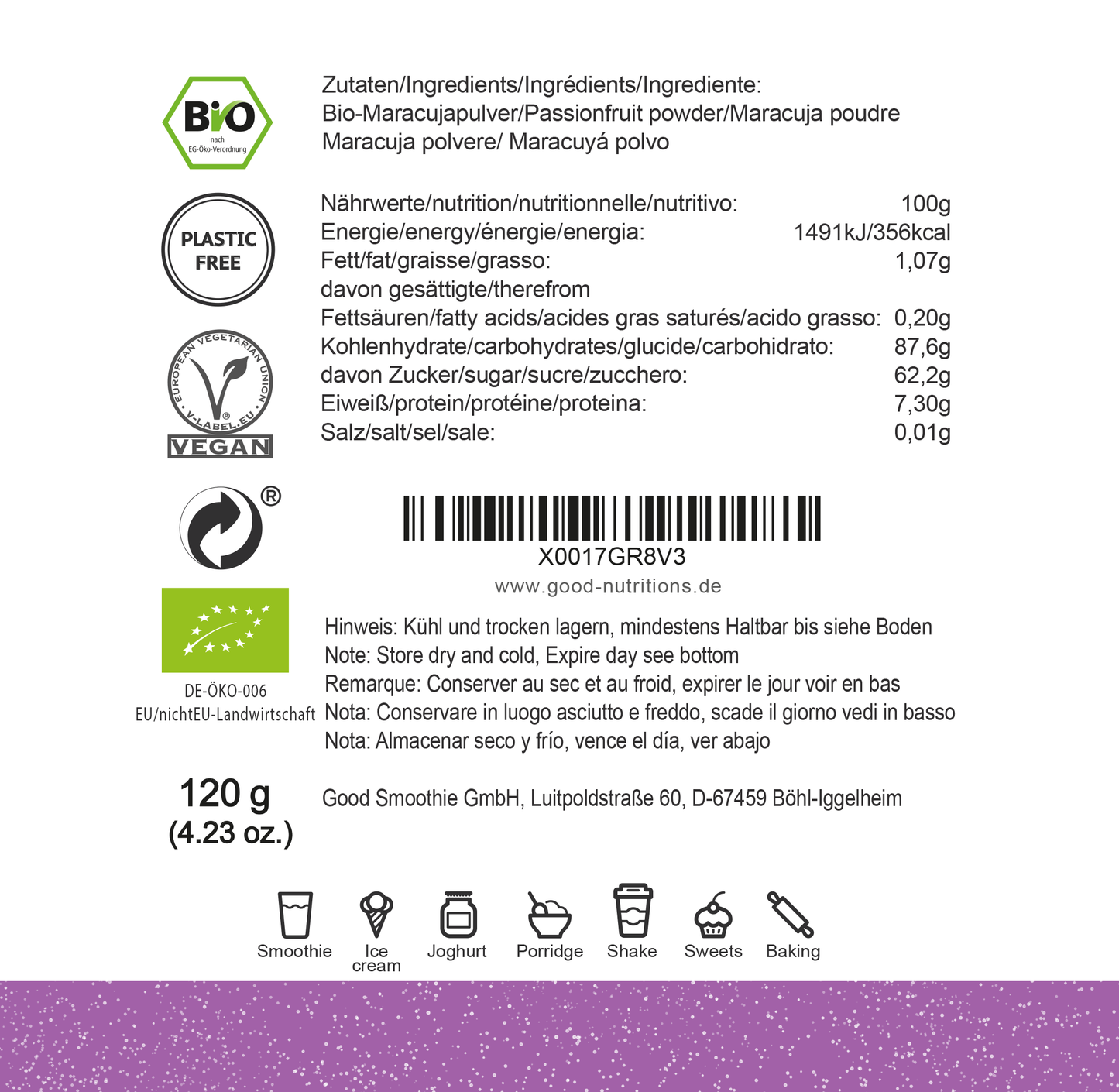 Maracujapulver Bio gefriergetrocknet